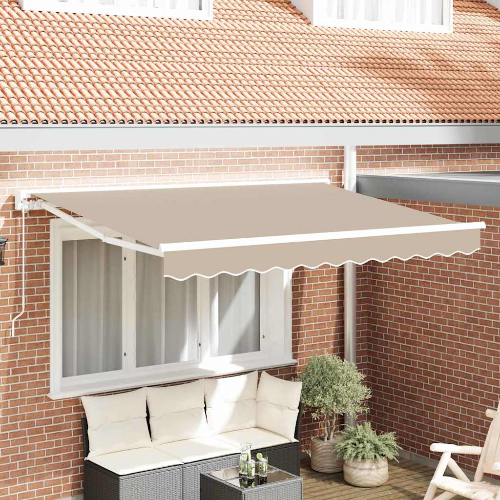 Manual Awning 3.5 x 2 m Sand 100% Polyester Beige (white frame)