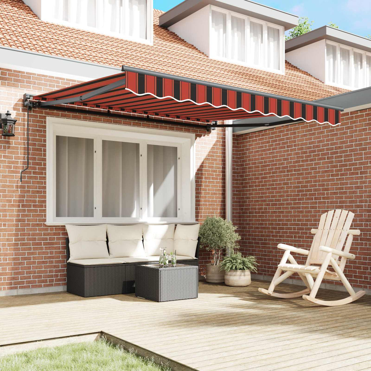 vidaXL Awning Frame Orange and Black 350 x 250 cm 3