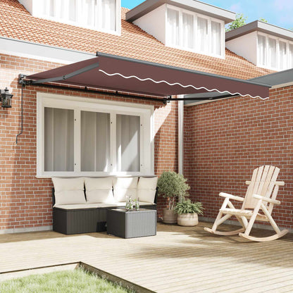 vidaXL Awning Frame Brown 350 x 250 cm Polyester with PU coating 3