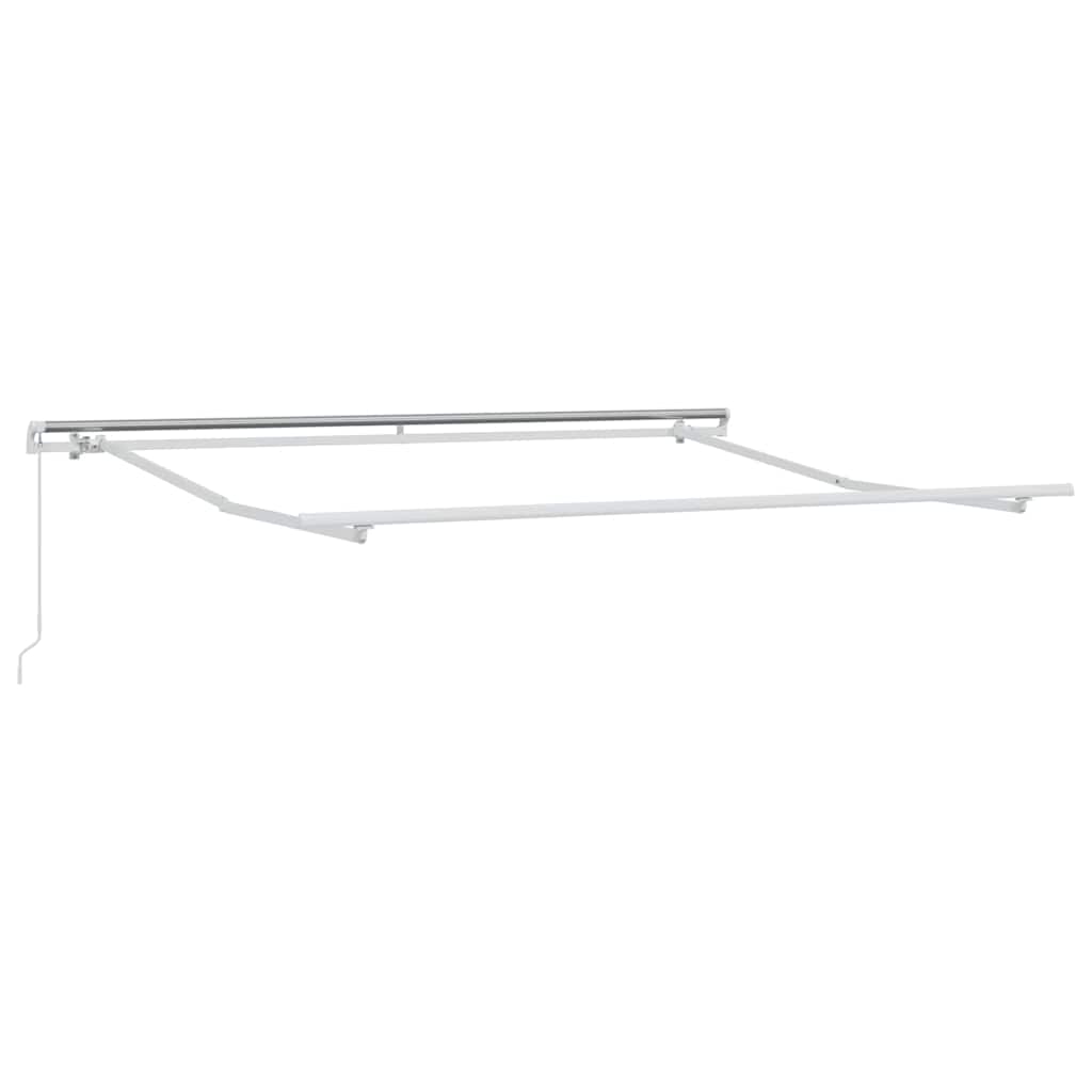 Manual Awning 3.5 x 2.5 m 100% Polyester with White Frame Drop 250 cm Width 350 cm Yellow/orange/white