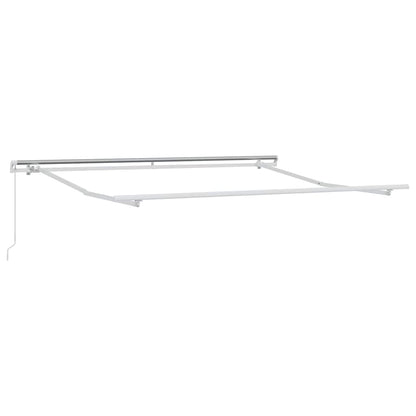 Manual Awning 3.5 x 2.5 m 100% Polyester with White Frame Drop 250 cm Width 350 cm Yellow/orange/white