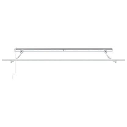Manual Awning 3.5 x 2.5 m 100% Polyester with White Frame Drop 250 cm Width 350 cm Yellow/orange/white