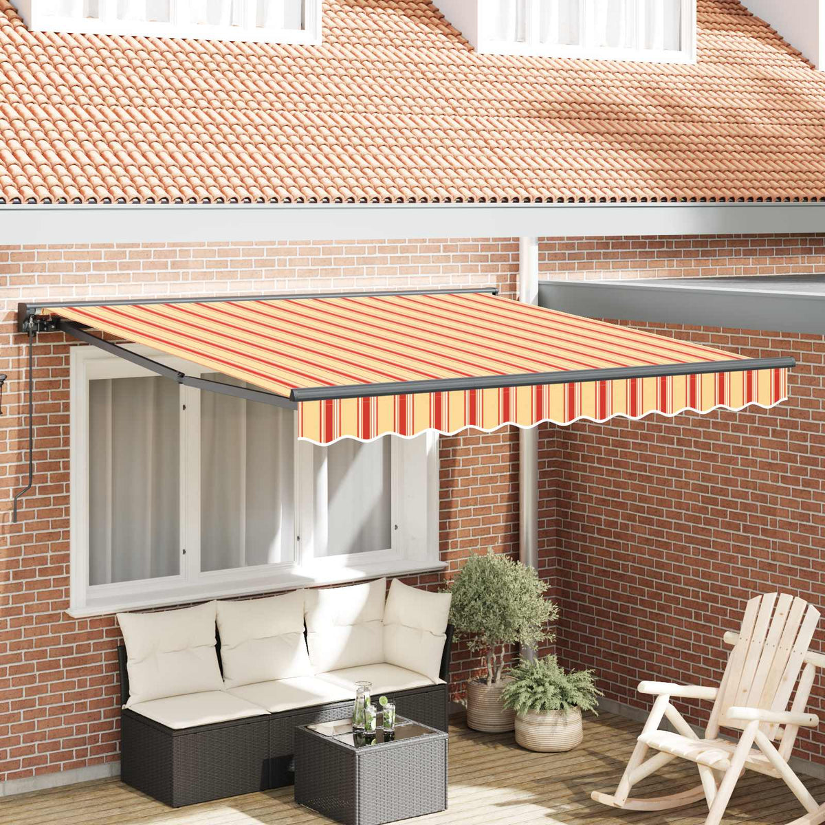 vidaXL Awning Frame Multicolour 350 x 250 cm Polyester with PU coating 1