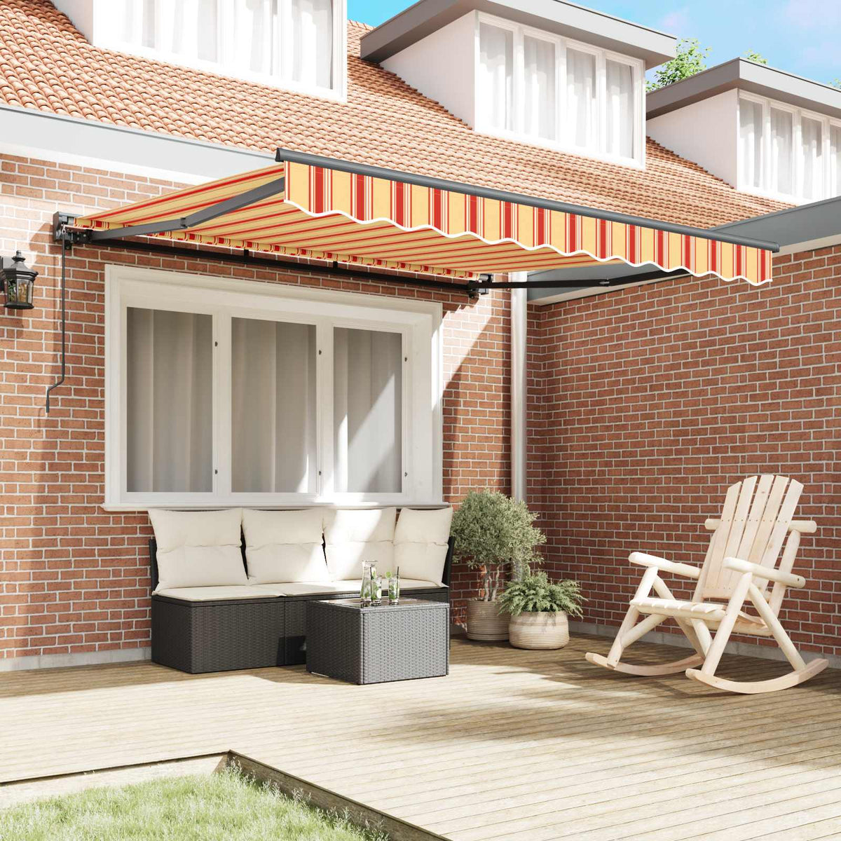 vidaXL Awning Frame Multicolour 350 x 250 cm Polyester with PU coating 3