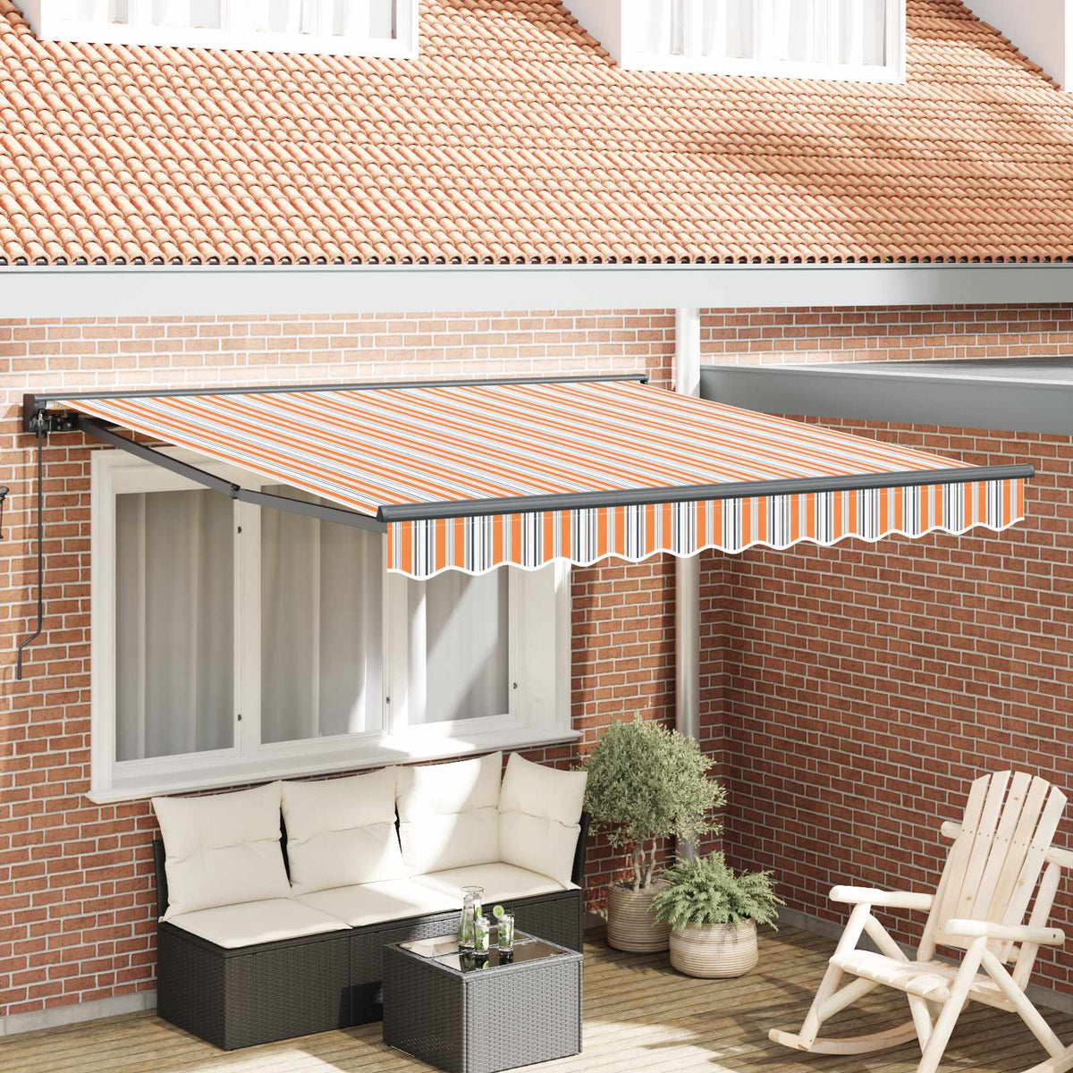 vidaXL Awning Frame Blue and Orange 350 x 250 cm 1