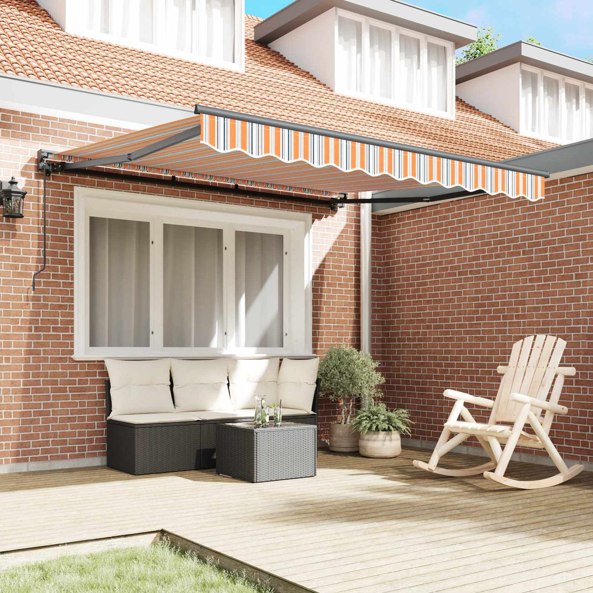 vidaXL Awning Frame Blue and Orange 350 x 250 cm 3