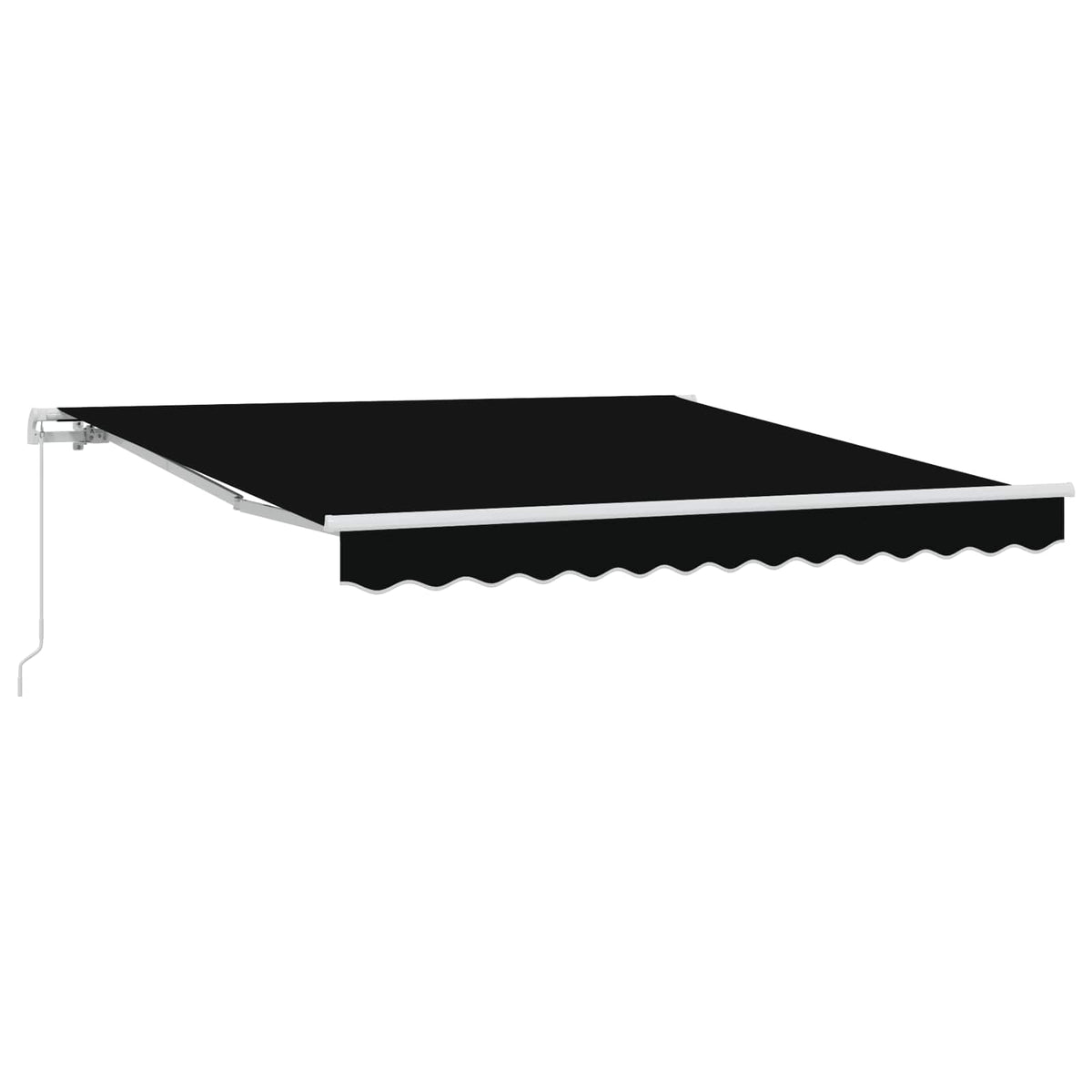 Manual Awning 3.5 x 2.5 m 100% Polyester with White Frame Drop 250 cm Width 350 cm Black