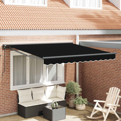 vidaXL Awning Frame Black 350 x 250 cm Polyester with PU coating 1