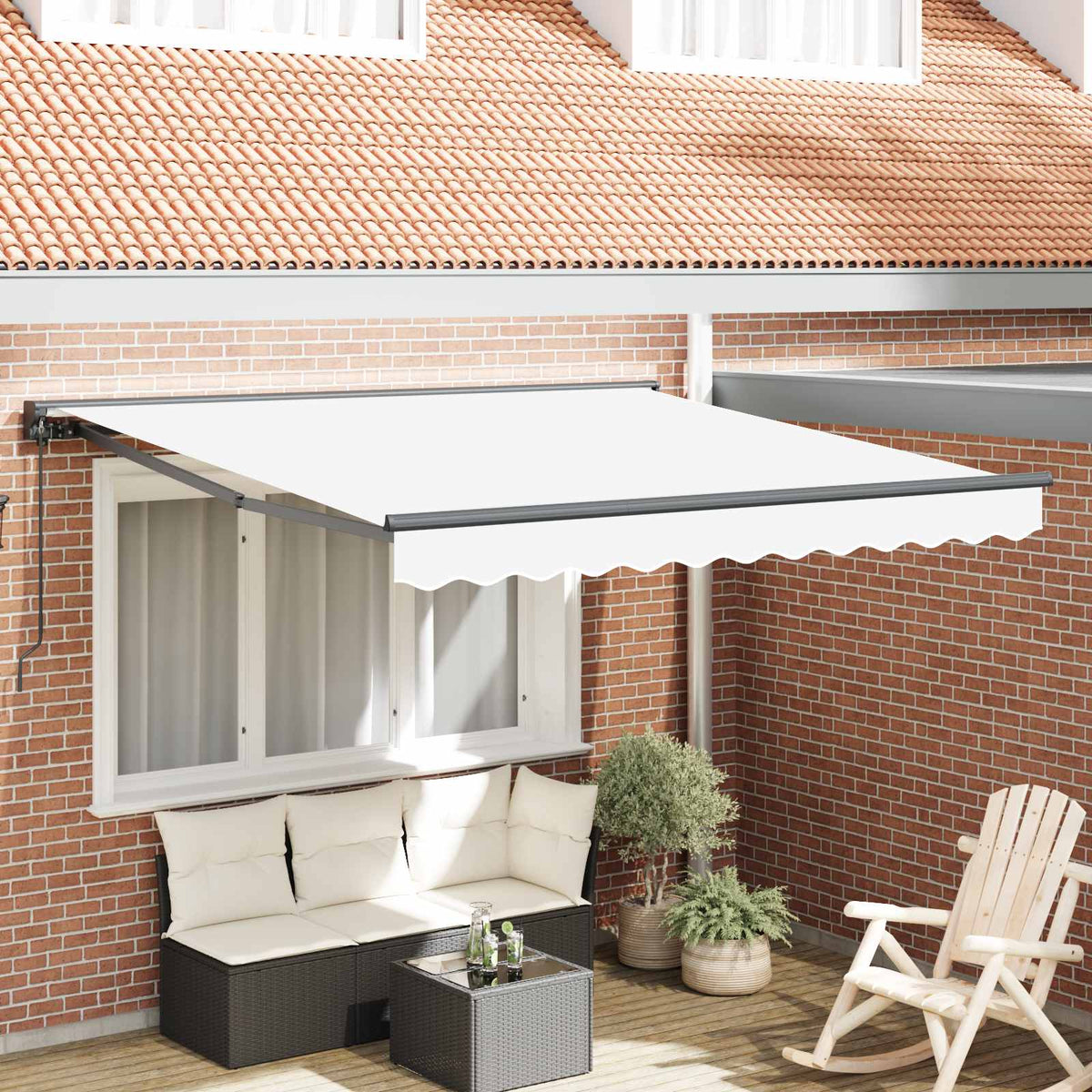 vidaXL Awning Frame White 350 x 250 cm Polyester with PU coating 1