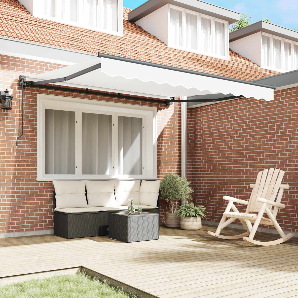vidaXL Awning Frame White 350 x 250 cm Polyester with PU coating 3