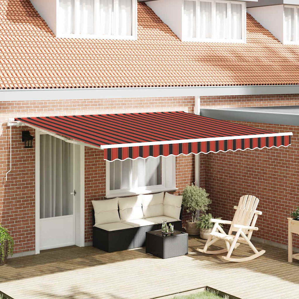 vidaXL Retractable Awning Orange and Brown 400 x 300 cm