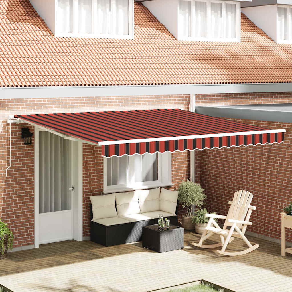 vidaXL Retractable Awning Orange and Brown 400 x 300 cm 1