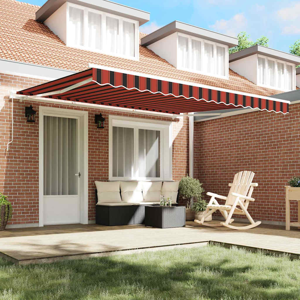 vidaXL Retractable Awning Orange and Brown 400 x 300 cm 3