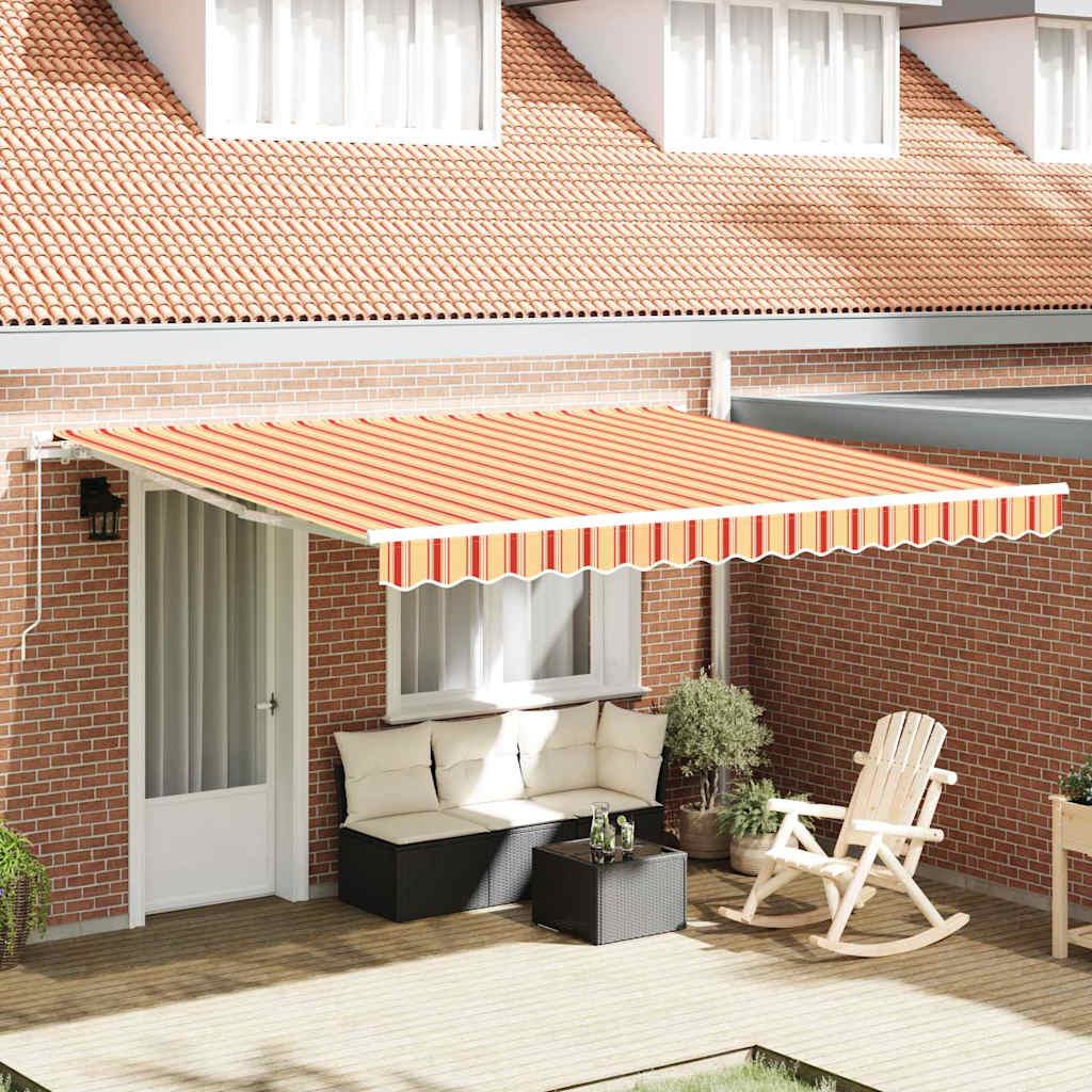 vidaXL Retractable Awning Yellow and Orange 400 x 300 cm 1