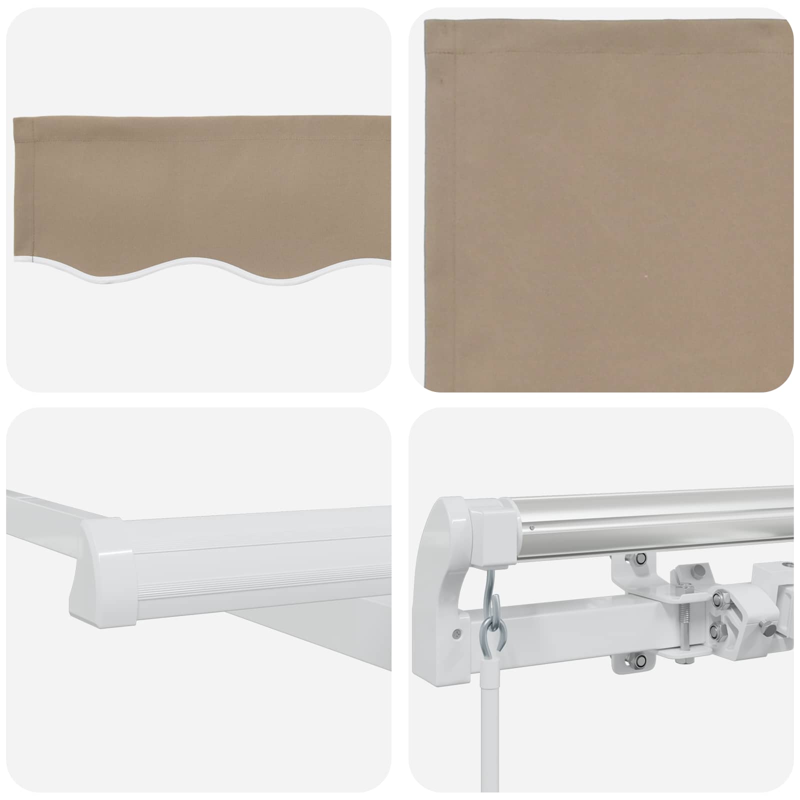 vidaXL Retractable Awning Beige 400 x 300 cm Polyester and Aluminium 4
