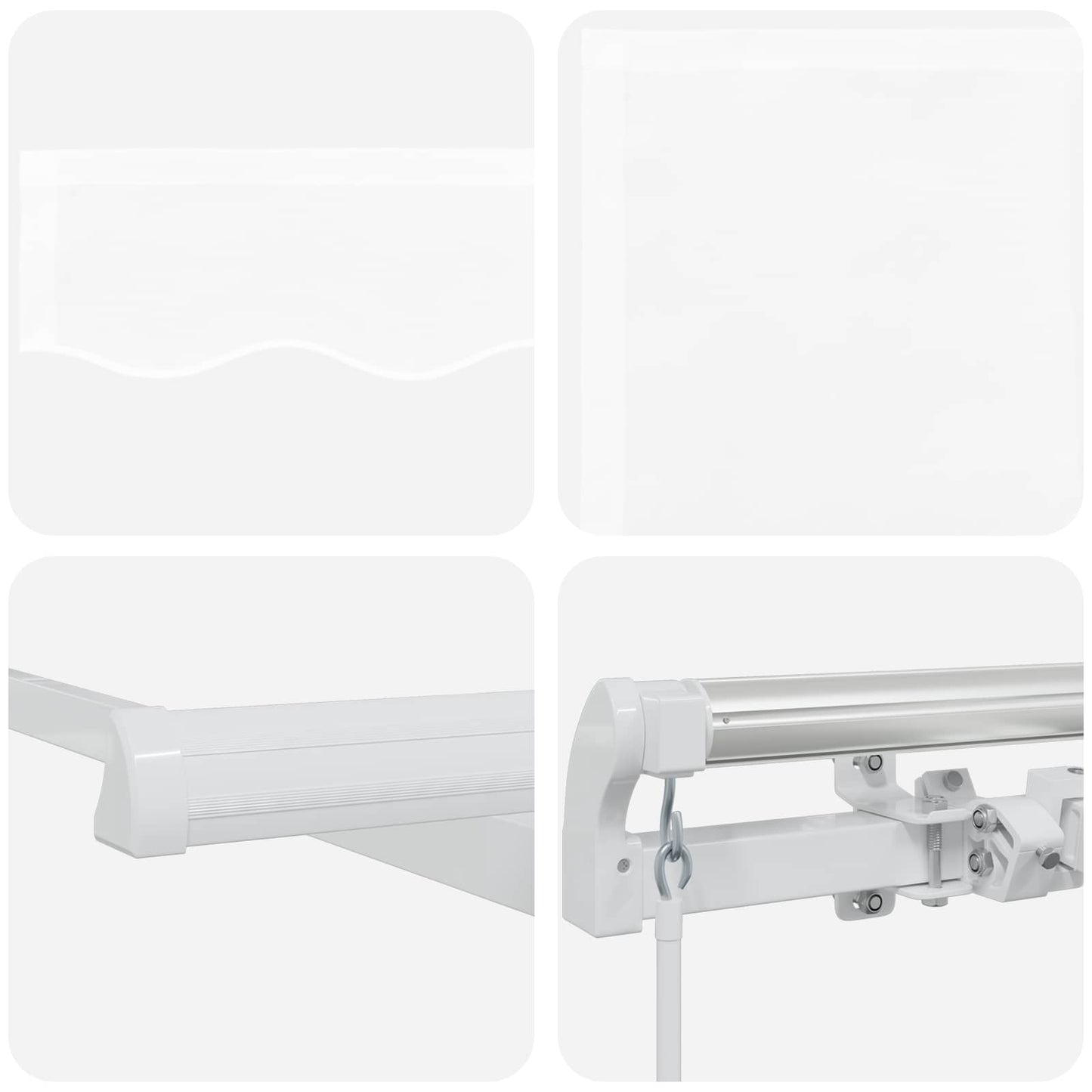 vidaXL Retractable Awning White 400 x 300 cm Polyester and Aluminium 4