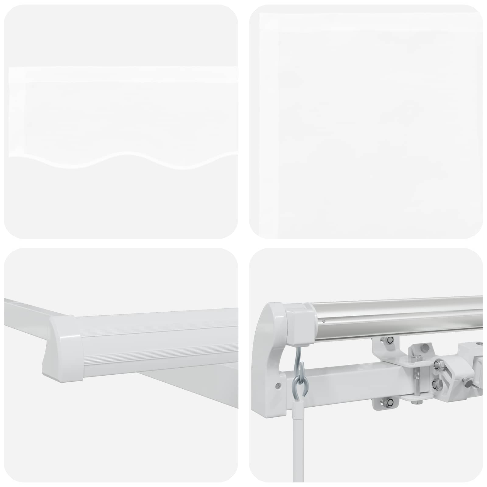 vidaXL Retractable Awning White 400 x 300 cm Polyester and Aluminium 4