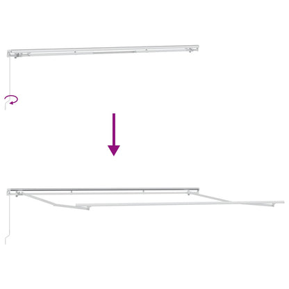 vidaXL Retractable Awning White 400 x 300 cm Polyester and Aluminium 5