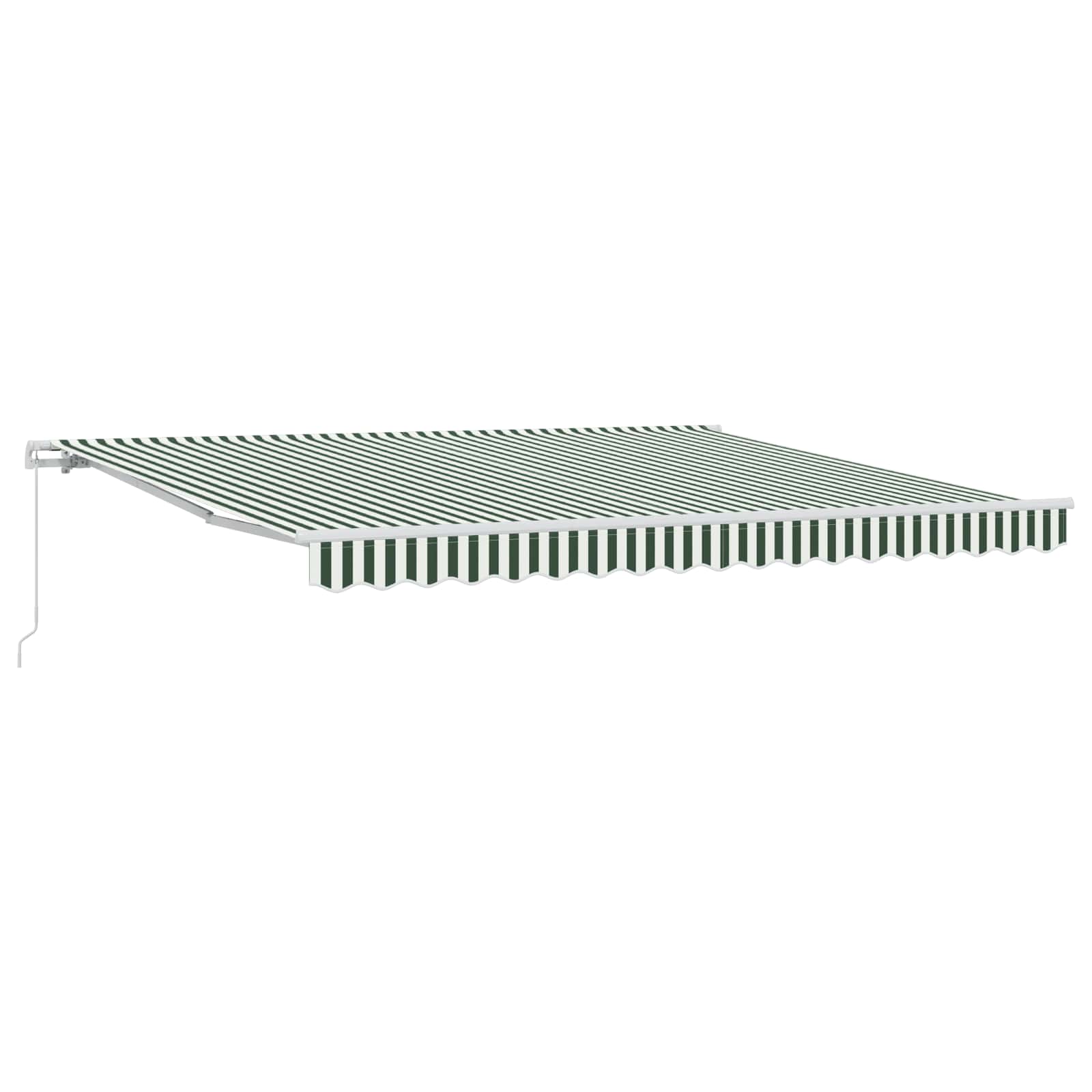 vidaXL Retractable Awning Green and White 400 x 300 cm 1