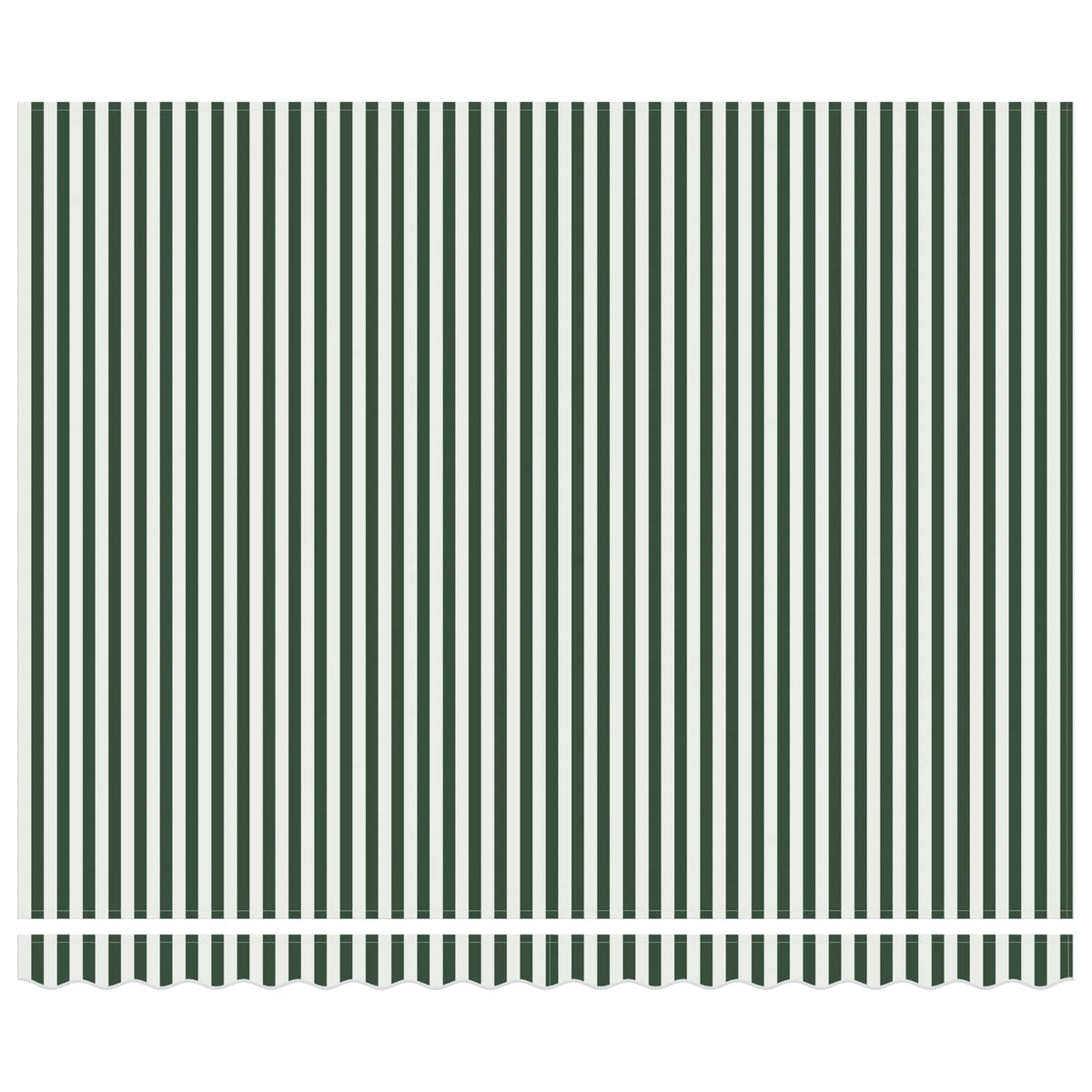Manual Awning 4 x 3 m 100% Polyester with white frame Drop 300 cm Width 400 cm Green and white