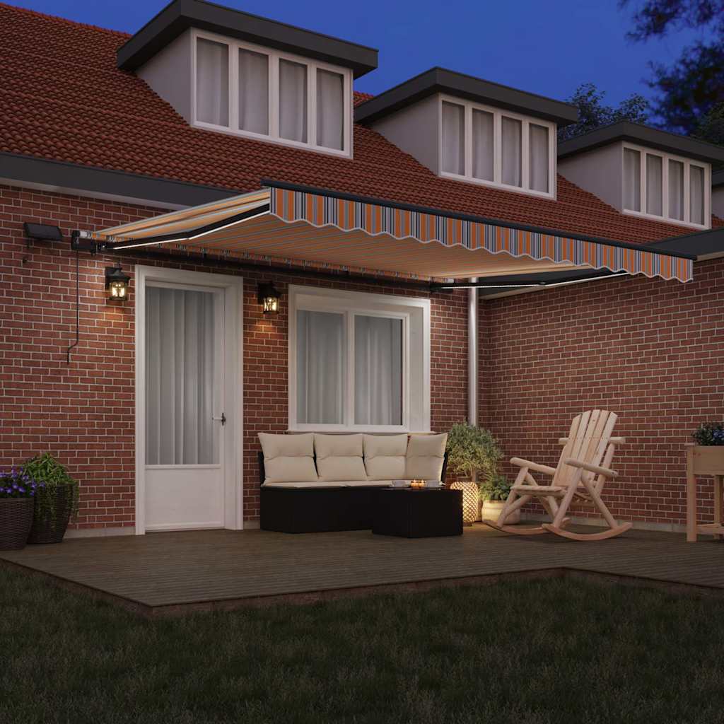 vidaXL Retractable Awning Multicolour 400 x 350 cm 3