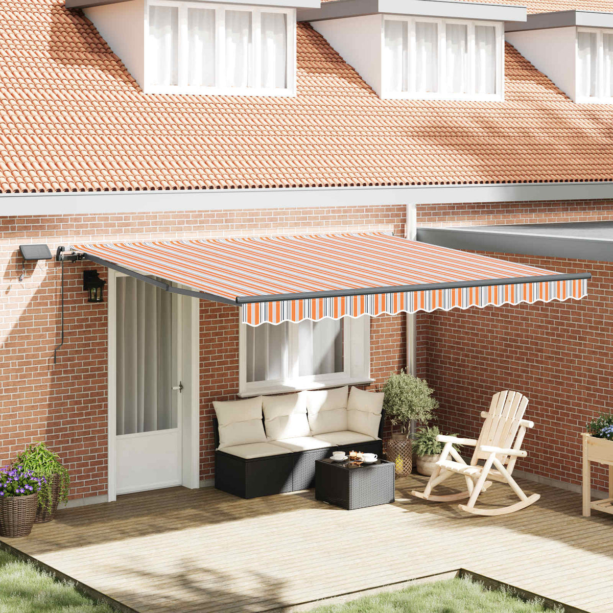 vidaXL Retractable Awning Multicolour 400 x 350 cm 1