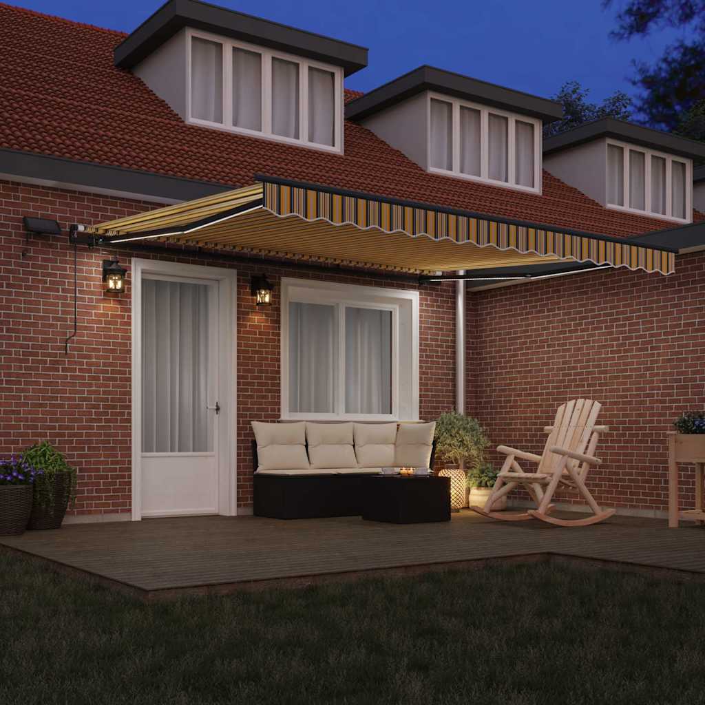 vidaXL Retractable Awning Multicolour 400 x 350 cm 3