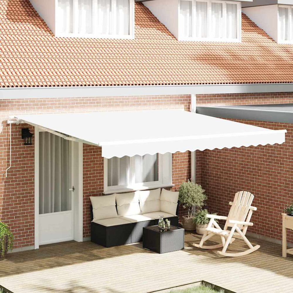 vidaXL Retractable Awning White 400 x 350 x 165 cm