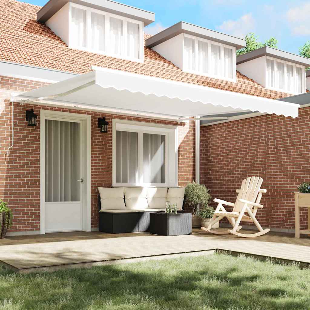 vidaXL Retractable Awning White 400 x 350 x 165 cm 3