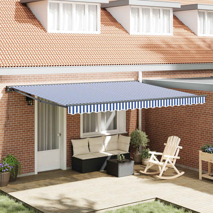 vidaXL Awning Frame Blue and White 450 x 300 cm 1