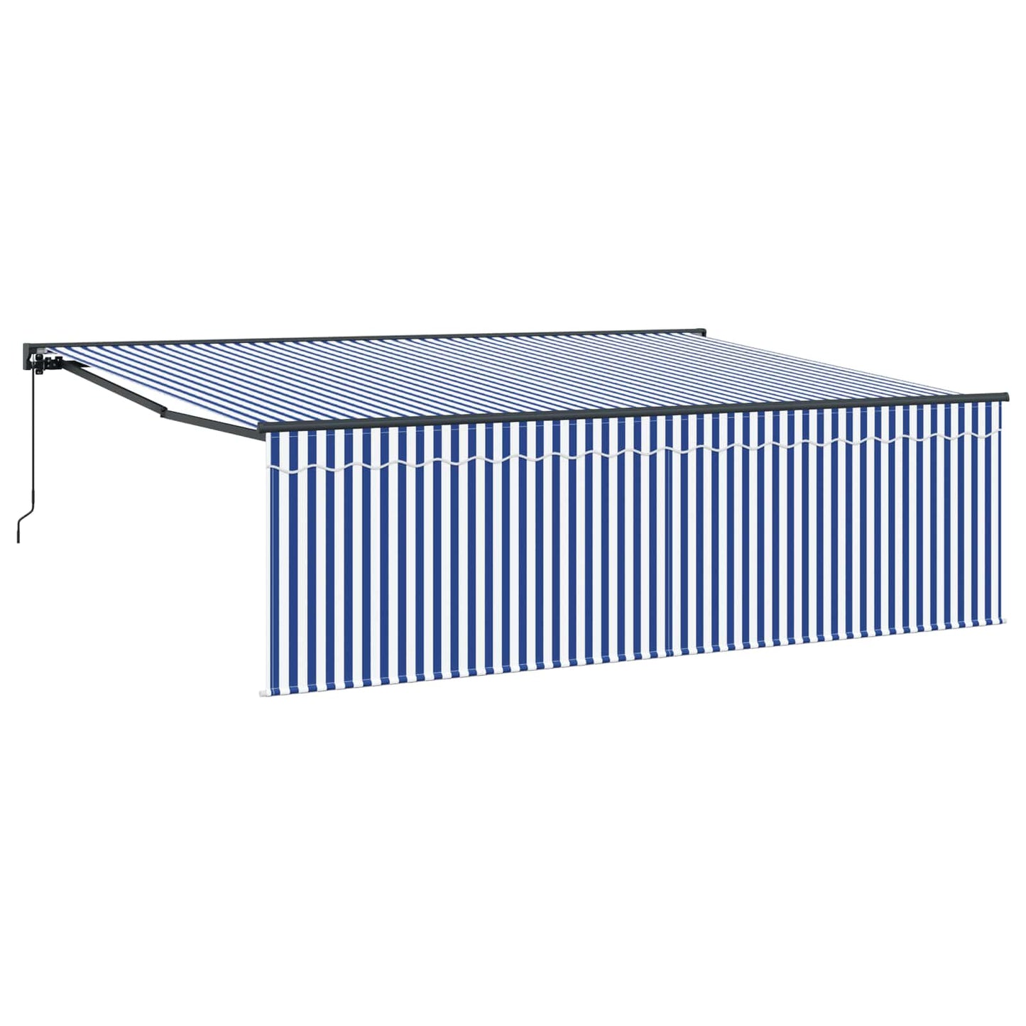 vidaXL Retractable Awning Blue and White 400 x 300 cm 2