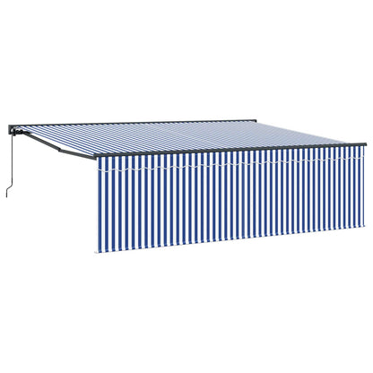 vidaXL Retractable Awning Blue and White 400 x 300 cm 2