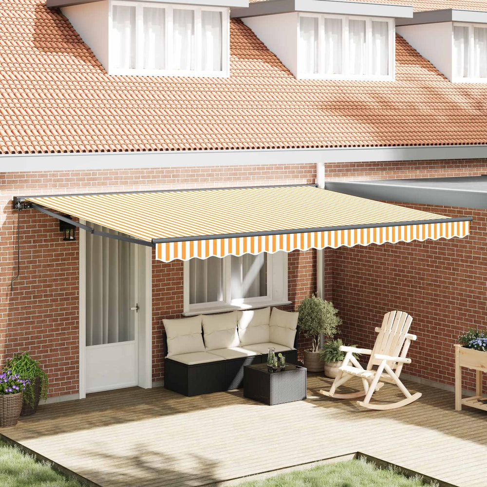 vidaXL Awning Frame Yellow and White 450 x 300 cm