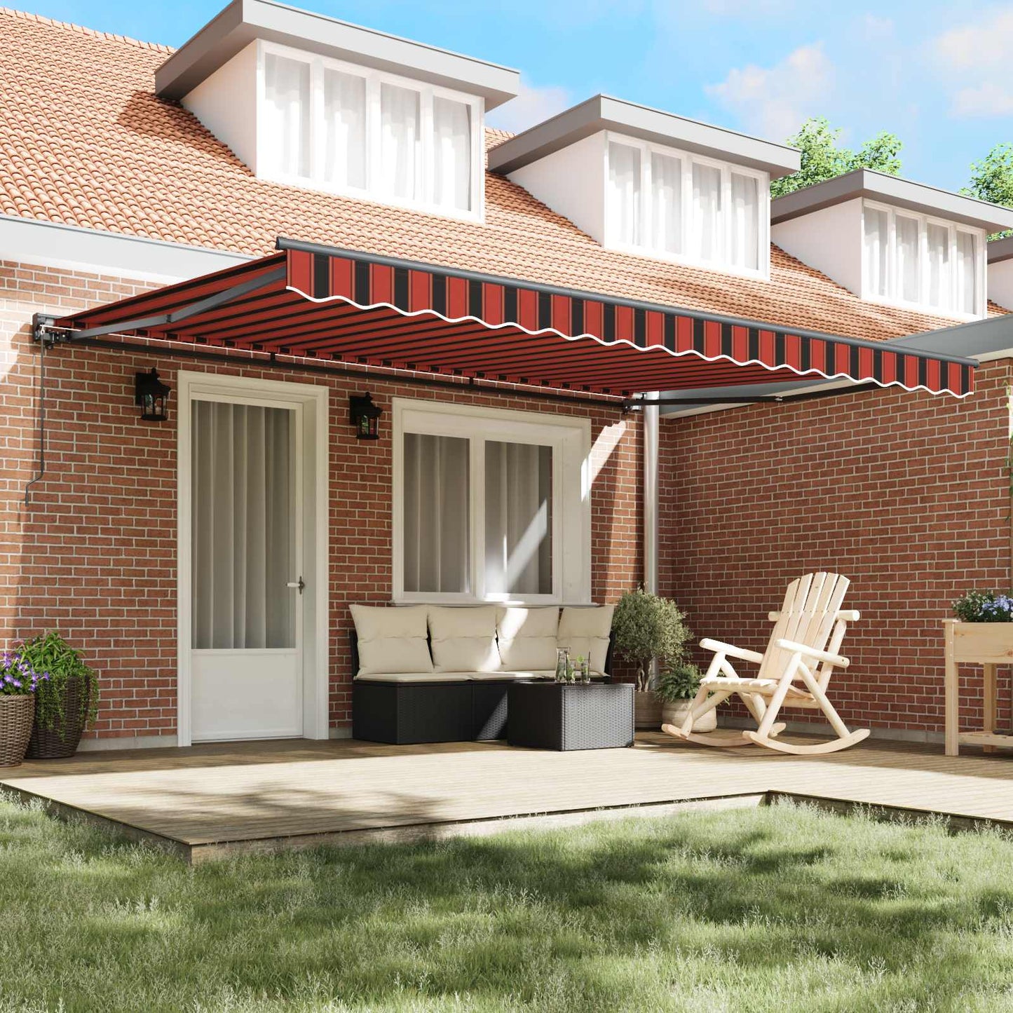 vidaXL Awning Frame Orange and Black 450 x 300 cm 3