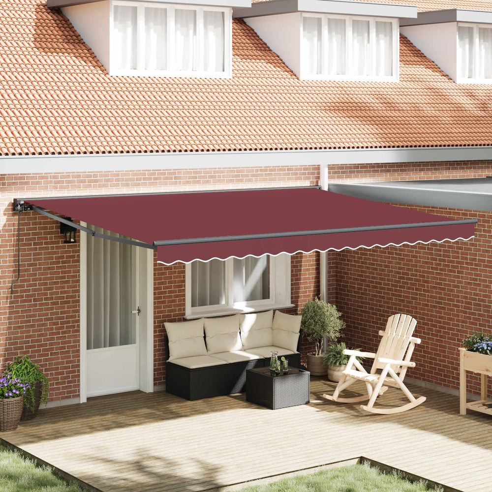 vidaXL Awning Frame Burgundy 450 x 300 cm Polyester with PU coating