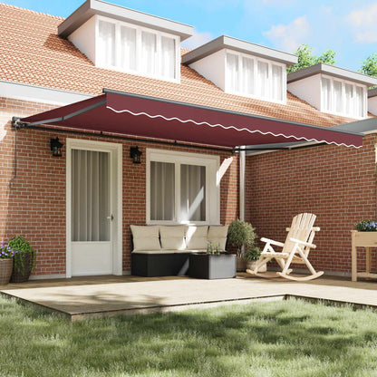 vidaXL Awning Frame Burgundy 450 x 300 cm Polyester with PU coating 3