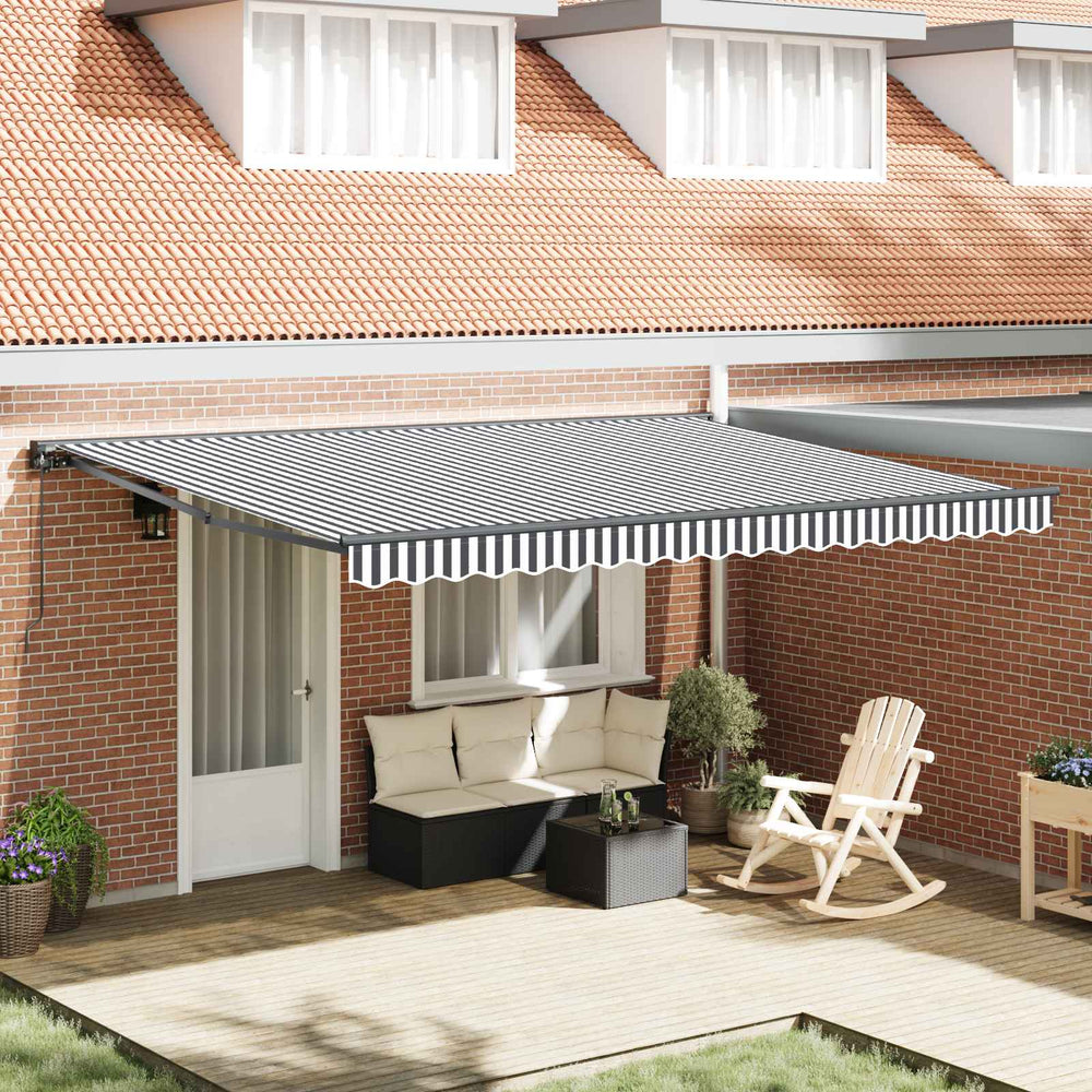 vidaXL Awning Frame Anthracite and White 450 x 300 cm
