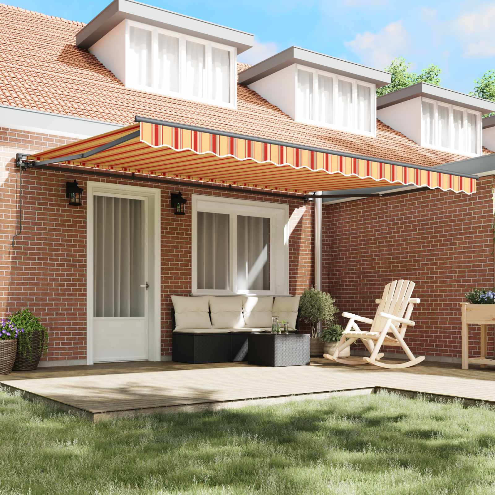 vidaXL Awning Frame Multicolour 450 x 300 cm Polyester with PU coating 3