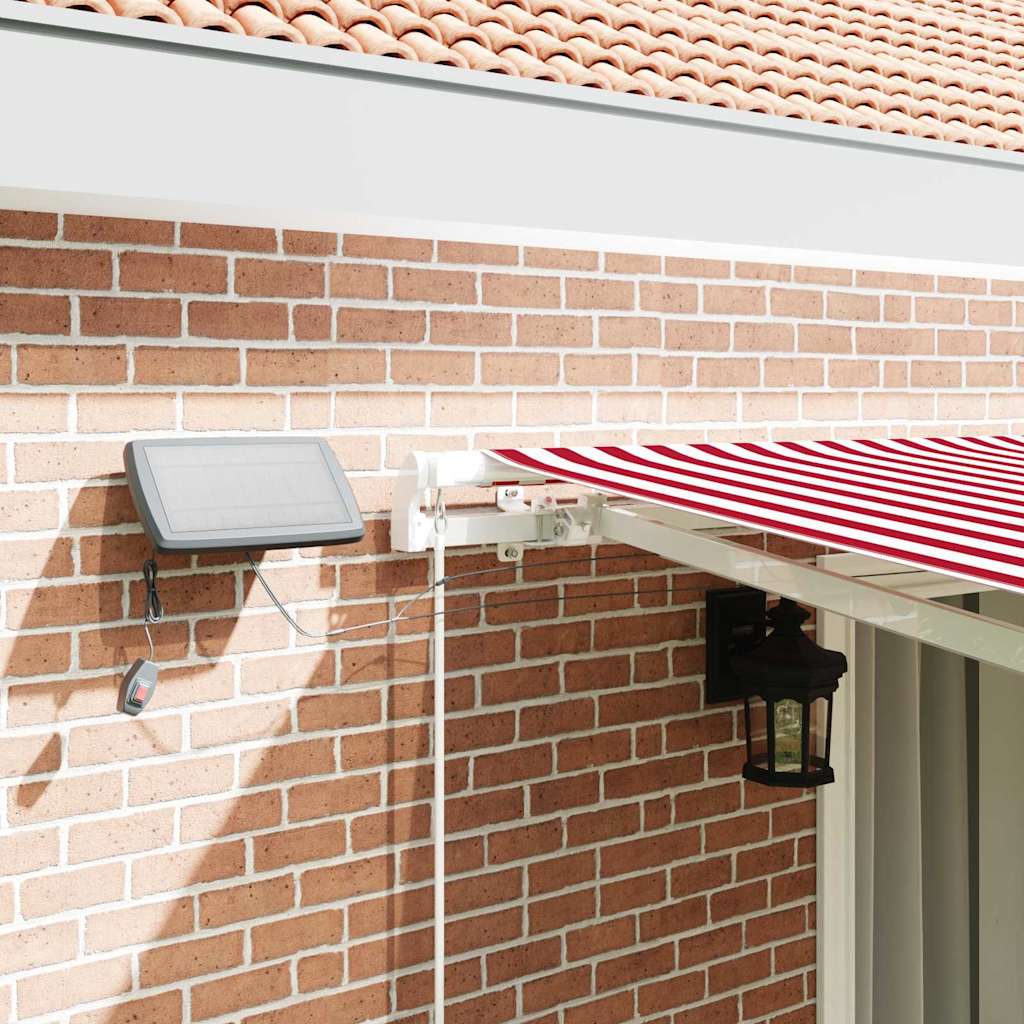 vidaXL Retractable Awning Red and White 450 x 300 cm 4