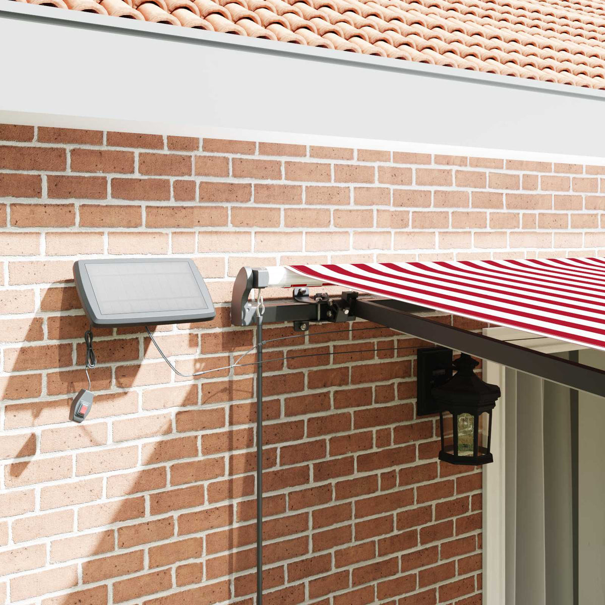 vidaXL Retractable Awning Red and White 450 x 300 cm 4