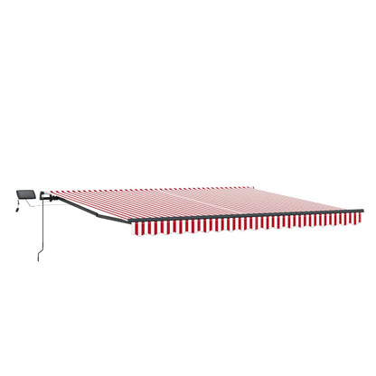 vidaXL Retractable Awning Red and White 450 x 300 cm 5