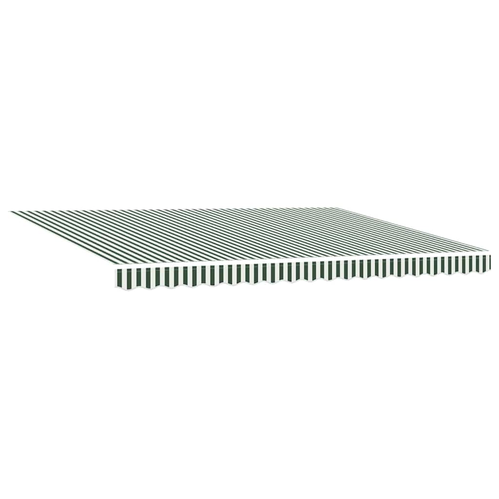 vidaXL Retractable Awning Green and White 450 x 300 cm 6