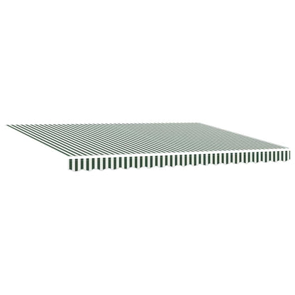 vidaXL Retractable Awning Green and White 450 x 300 cm 6