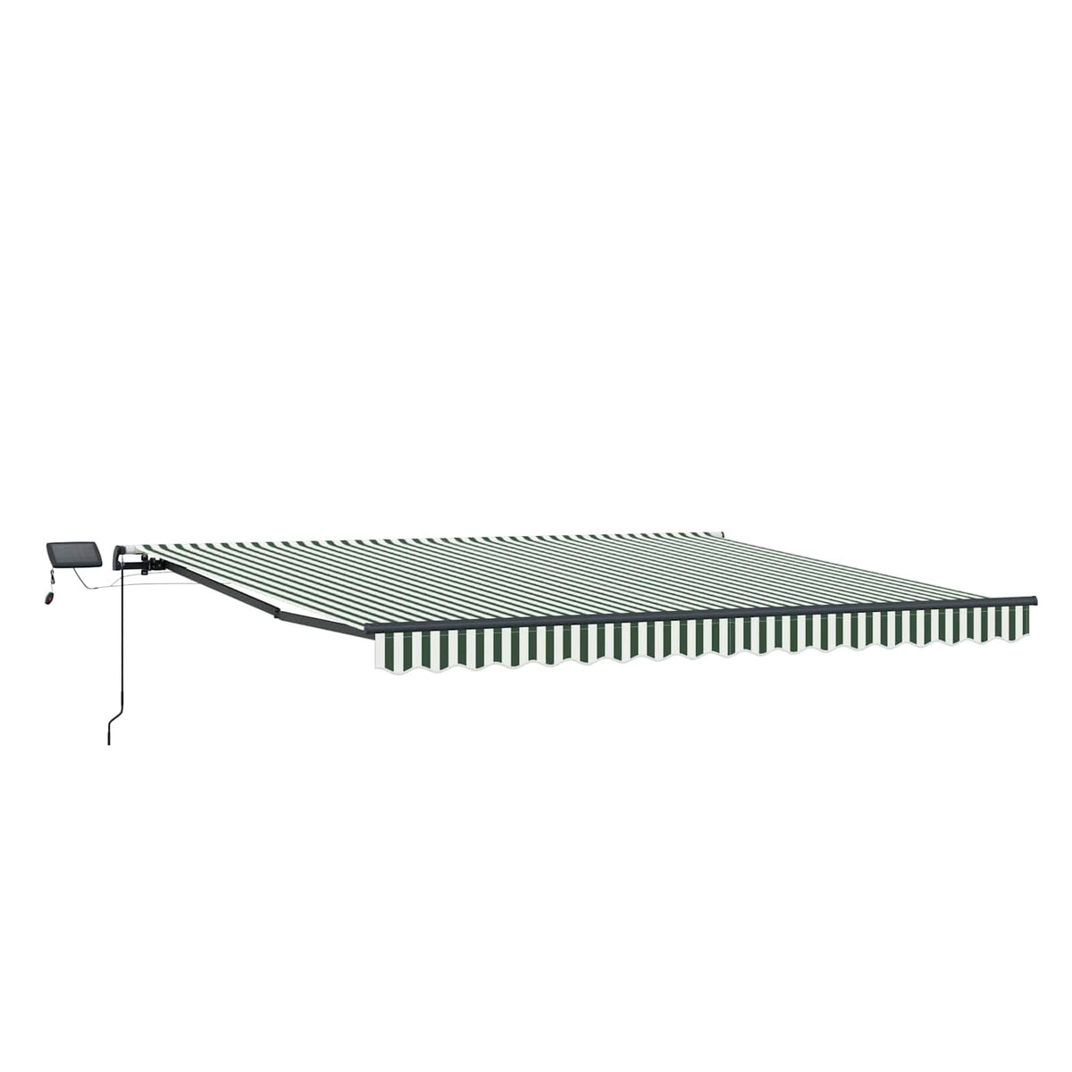 vidaXL Retractable Awning Green and White 450 x 300 cm 5