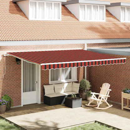 vidaXL Retractable Awning Orange and Brown 450 x 350 x 165 cm 1
