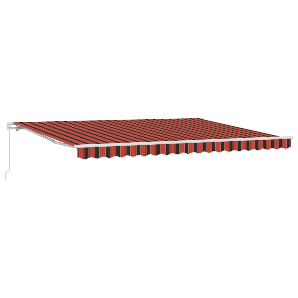 vidaXL Retractable Awning Orange and Brown 450 x 350 x 165 cm 2