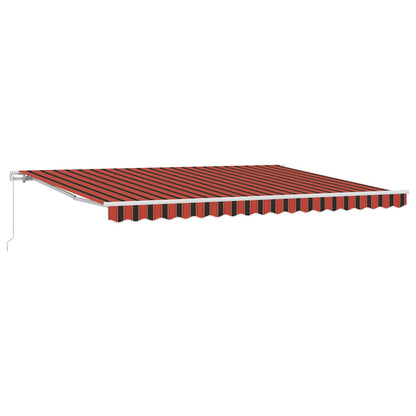Manual Awning 4.5 x 3.5 m 100% Polyester with white frame Drop 350 cm Width 450 cm Orange/black/yellow