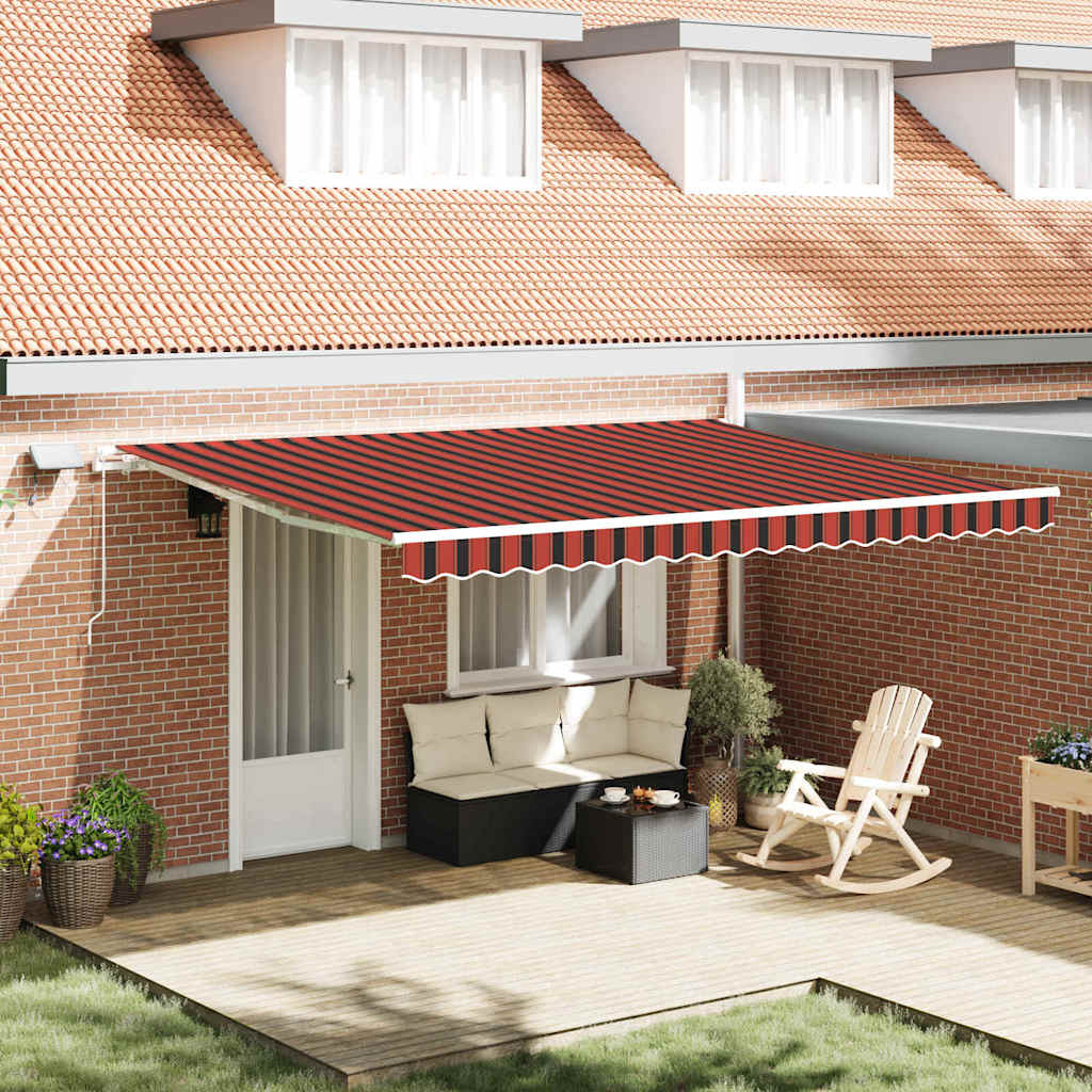 vidaXL Retractable Awning Orange and brown 450 x 350 cm 1