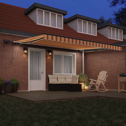 vidaXL Retractable Awning Yellow and Orange 450 x 350 cm 3