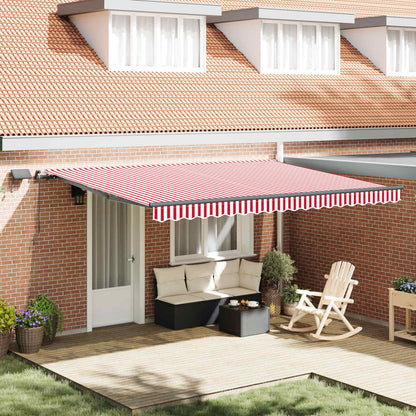 vidaXL Manual Awning with Solar LED 4.5 x 3.5 m with Anthracite Frame Drop 350 cm Width 450 cm